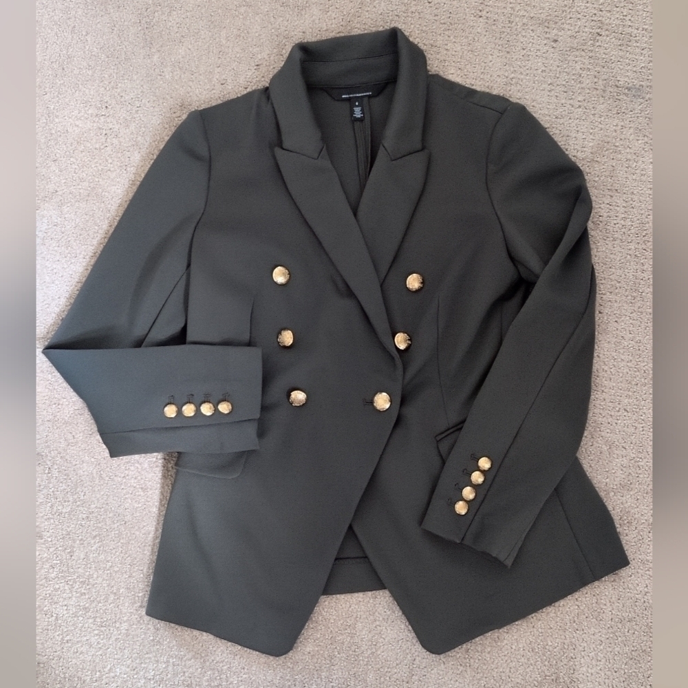 White House Black Market Sergeant Gold Button Studio Blazer Jacket - Picture 7 of 13